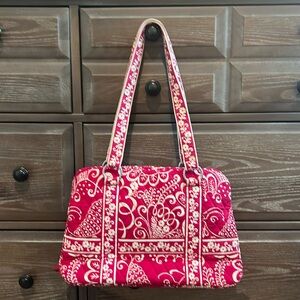 Vera Bradley Handbag Shoulder Pink ~Raspberry Floral 🌸 Retired Great‎ Condition